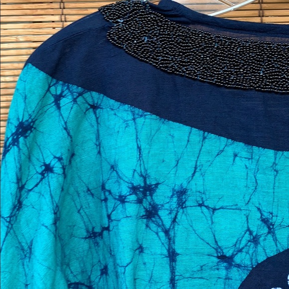 Beaded tie dye tunic hippy comfy cute Indian yoga - Picture 7 of 8